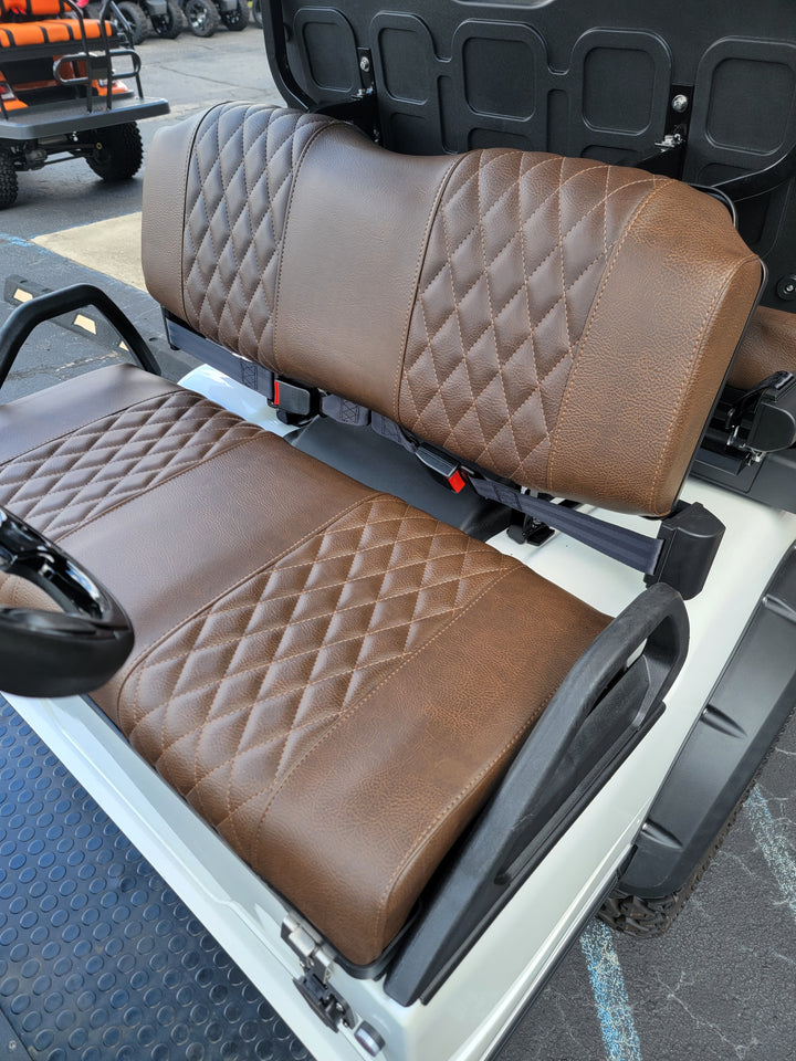 Evolution EV Golf Cart Custom Diamond Stich Seat Covers Chocolate Brown Diamond Stich fits Evolutions Classic Pro &amp; Plus, Carrier &amp; Forester Models