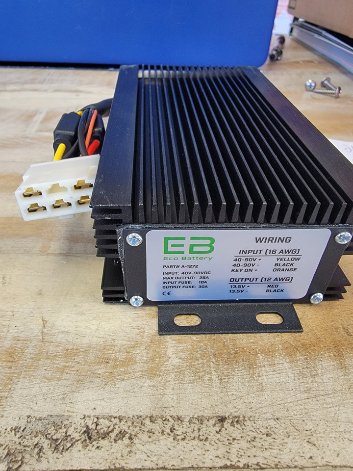 Eco Battery 48-72 Volt to 13.5 Volt 25 Amp Converter Input is Voltage 40V-90V