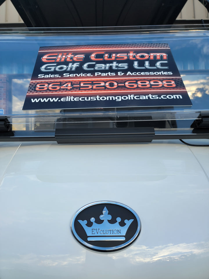 Evolution Golf Cart Emblem Fits Classic Plus, Classic Pro, Forrester Plus and Carrier Plus Models