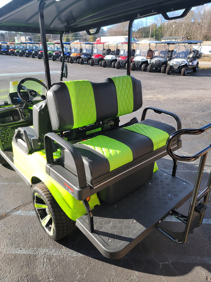 Evolution EV Golf Cart Custom Diamond Stich Seat Covers Lime Green fits Evolutions Classic Pro &amp; Plus, Forester &amp; Carrier Plus