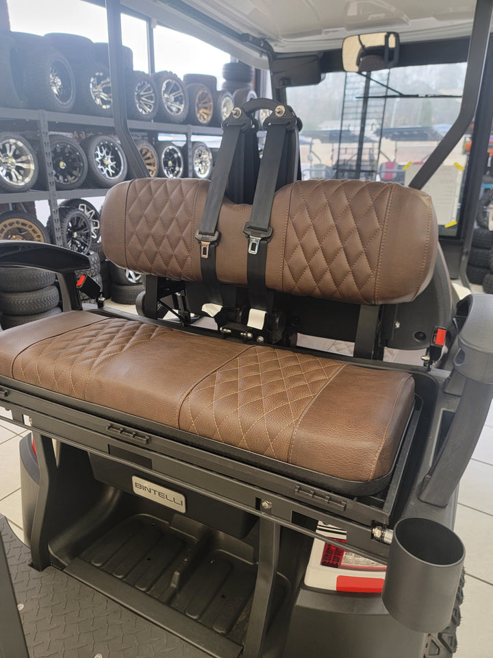 Bintelli Golf Cart Custom Diamond Stich Brown Seat Covers