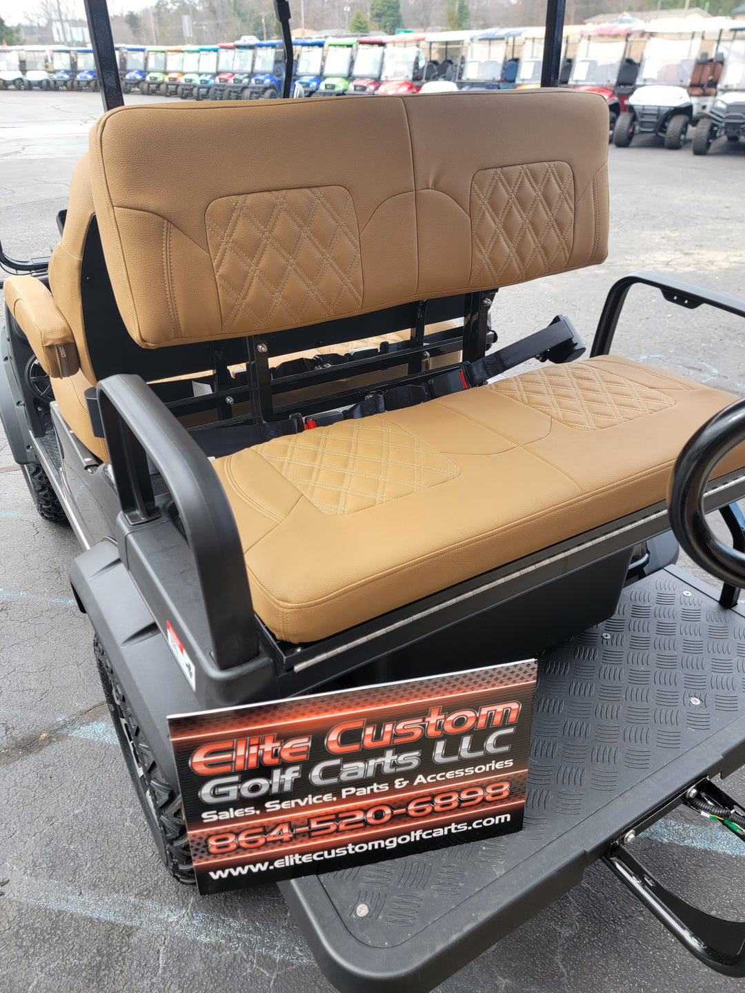 Evolution EV Golf Cart Legacy Series Premium Double Diamond Stich Seats w/Armrest fits Evolutions Classic Pro , Plus and Forester Plus