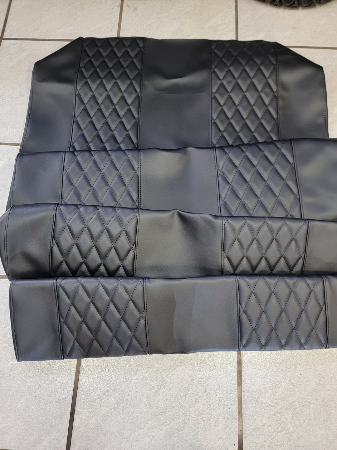 Evolution EV Golf Cart Custom Diamond Stich Seat Covers Black Diamond Stich fits Evolutions Classic Pro &amp; Plus, Carrier &amp; Forester Models