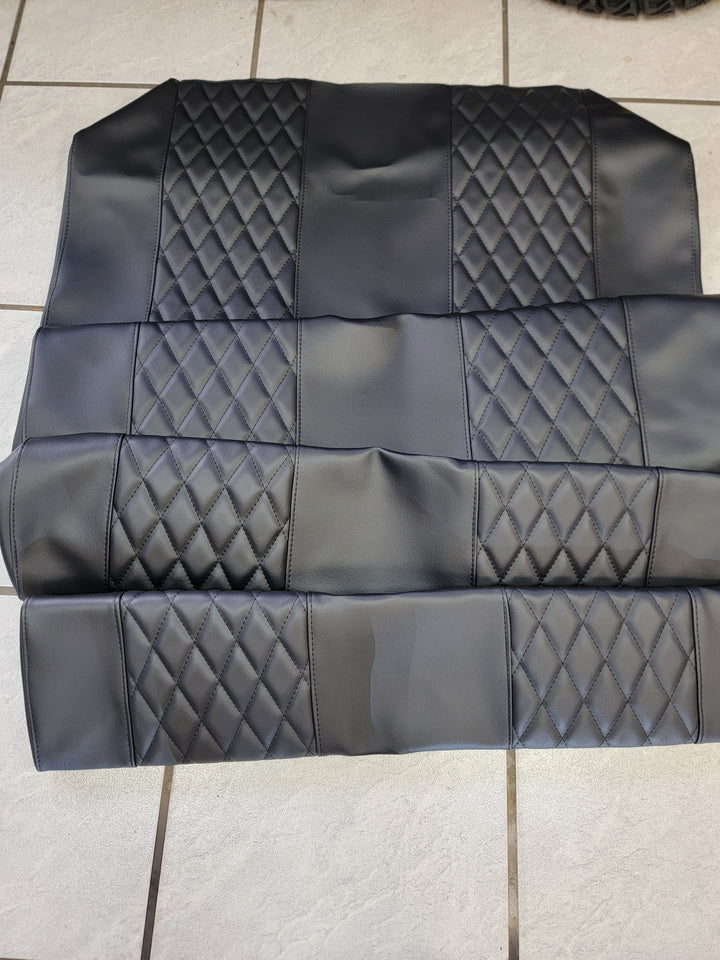 Evolution EV Golf Cart Custom Diamond Stich Seat Covers Black Diamond Stich fits Evolutions Classic Pro &amp; Plus, Carrier &amp; Forester Models