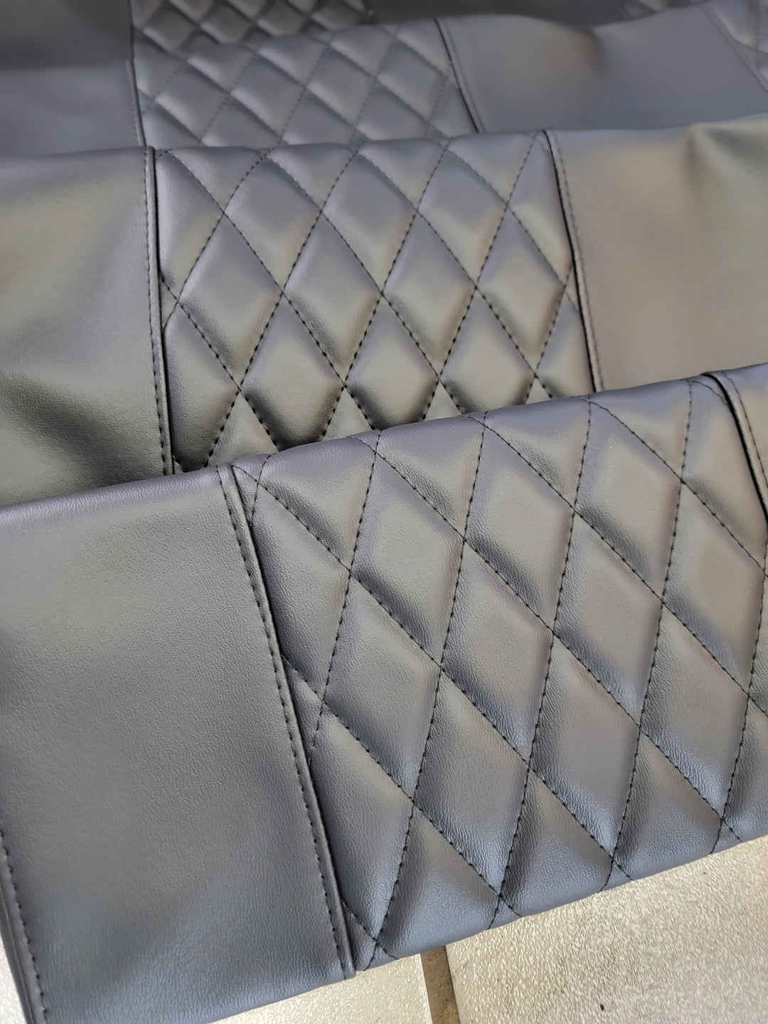 Evolution EV Golf Cart Custom Diamond Stich Seat Covers Black Diamond Stich fits Evolutions Classic Pro &amp; Plus, Carrier &amp; Forester Models