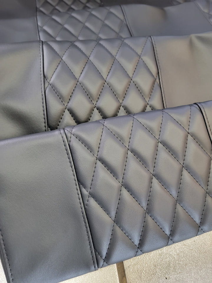 Evolution EV Golf Cart Custom Diamond Stich Seat Covers Black Diamond Stich fits Evolutions Classic Pro &amp; Plus, Carrier &amp; Forester Models