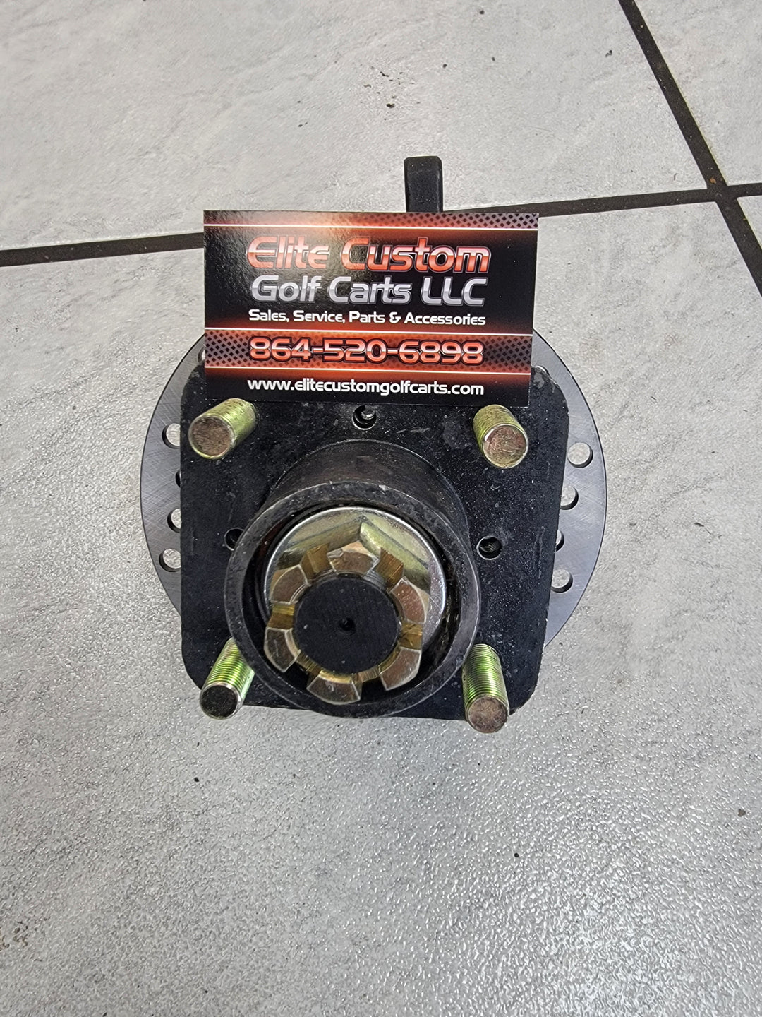 Evolution Golf Cart Front Hub &amp; Spindle Assembly for Hydraulic Brake Fits Forester &amp; Carrier Models