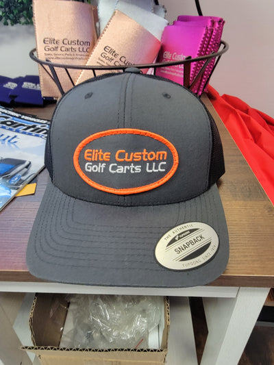 Elite Custom Golf Cart Patch Trucker Hat Gray