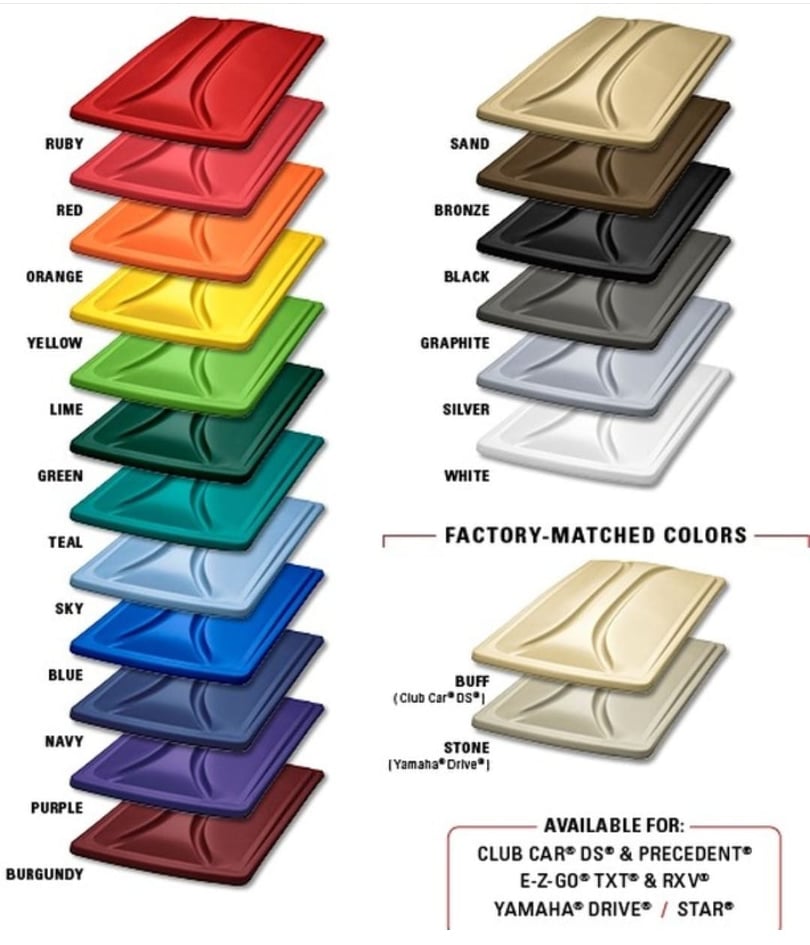 Golf Cart Extended 80" Inch Roof / Top Double Take in All Colors