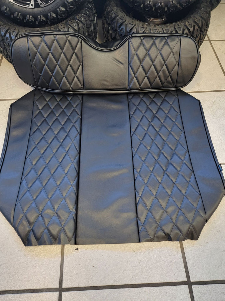 Ez-Go / Ezgo Txt &amp; Rxv &amp; Valor Custom Diamond Stitch Black Seat Covers