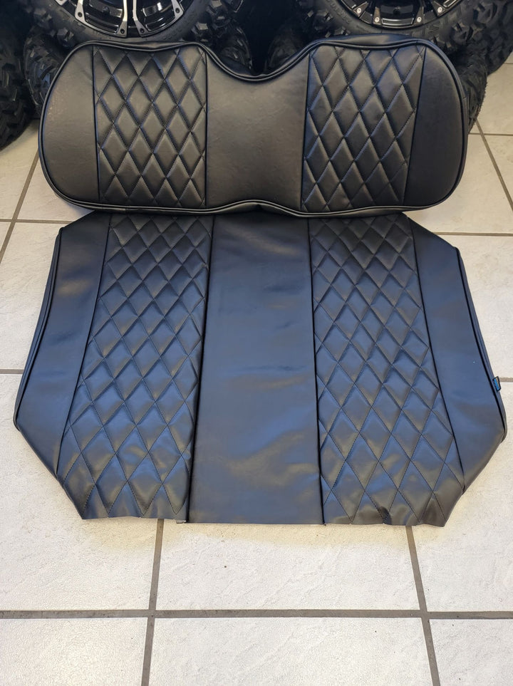 Club Car Precedent Custom Diamond Stitch Black Seat Covers