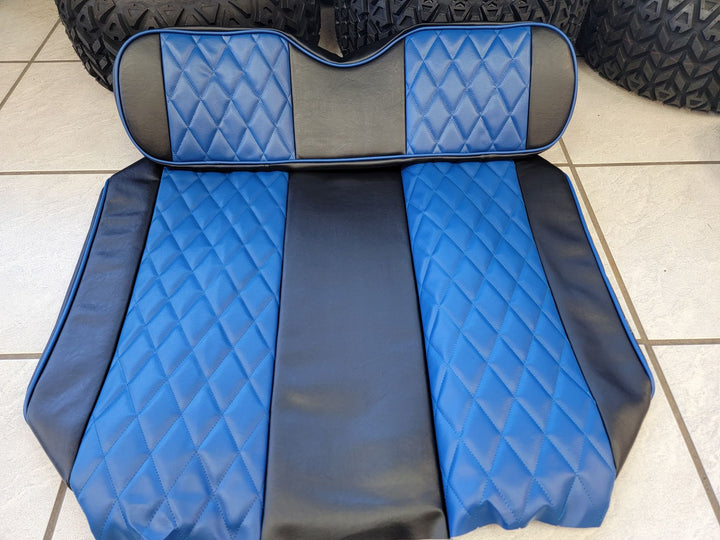 Custom Diamond Stitch Blue &amp; Black Fits Ez-Go / Ezgo Txt &amp; Rxv &amp; Valor