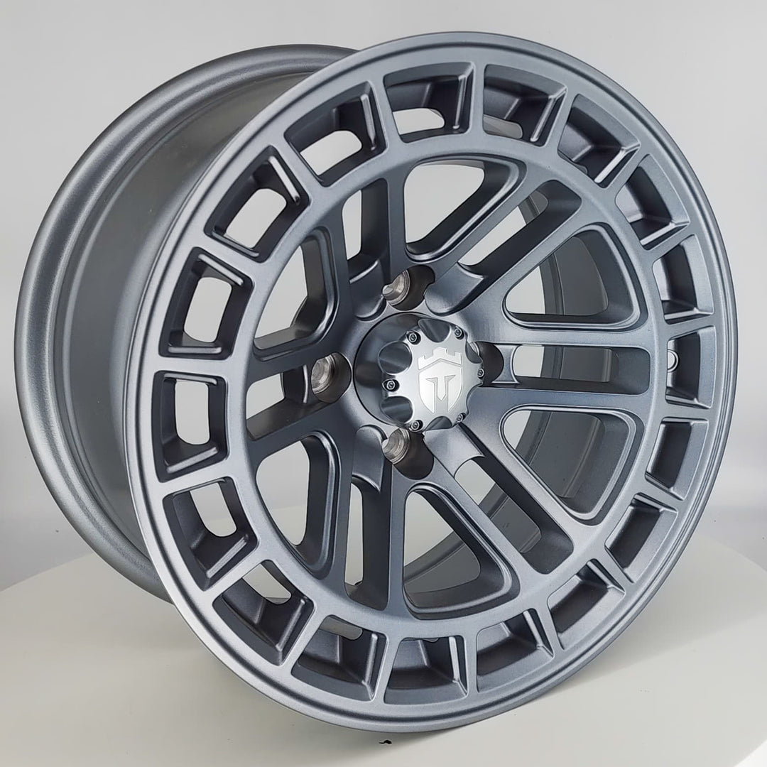 EMPIRE QUEST QGRY MATTE GREY 14" X 23" GOLF CART 14"  WHEELS 14x23" PROWLER ALL TERRAIN TIRES (SET OF 4) optional Lugs