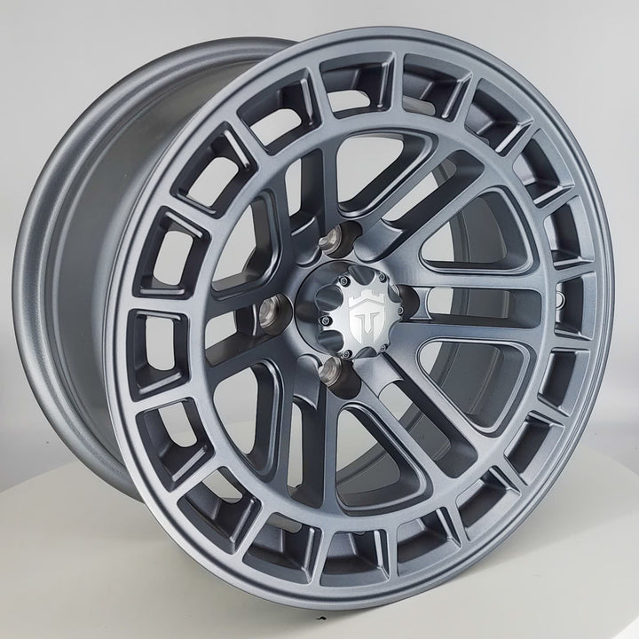 EMPIRE QUEST QGRY MATTE GREY 14" X 23" GOLF CART 14"  WHEELS 14x23" PROWLER ALL TERRAIN TIRES (SET OF 4) optional Lugs