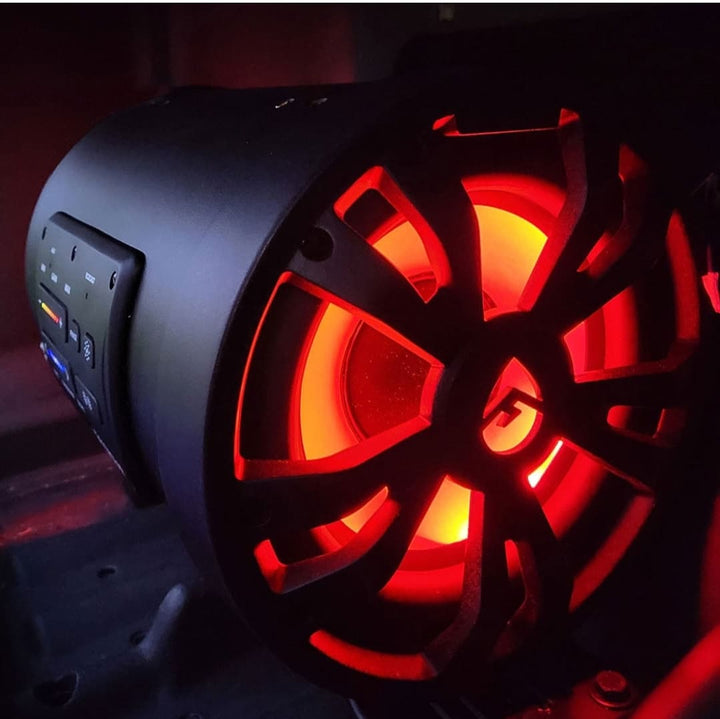 Ecoxgear ExtremeSub ES08 Weather-proof 500-watt powered tube enclosure with one 8" 4-ohm subwoofer and 8" passive speaker