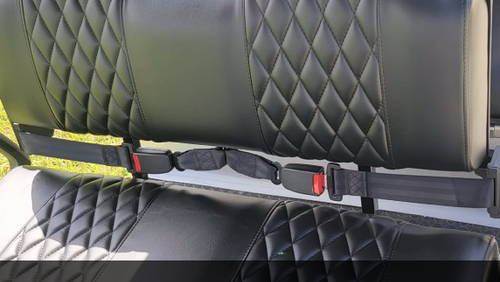 Custom Diamond Stich Seat Covers Icon EV Golf Carts BLACK / BLACK DIAMOND BLACK STICHING