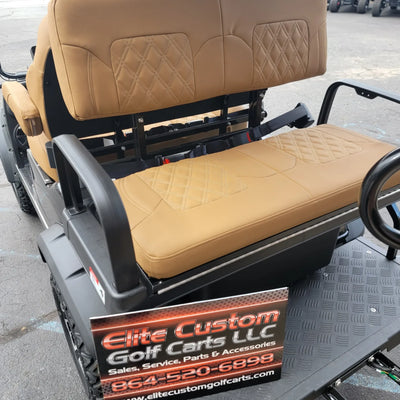 Club Car Golf Cart Legacy Series Premium Double Diamond Stich Seats w/Armrest Peanut Butter Brown fits Club Car Golf Carts
