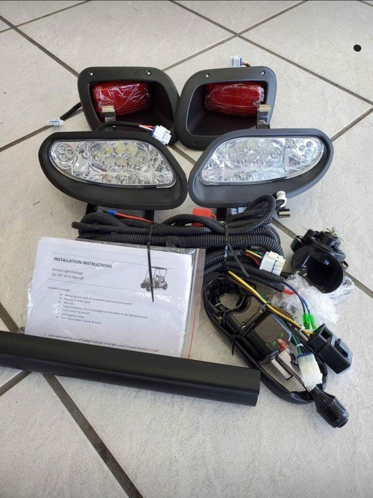 EZGO TXT Golf Cart LED Deluxe Street Legal Light Kit 2014+ Gas and Electric