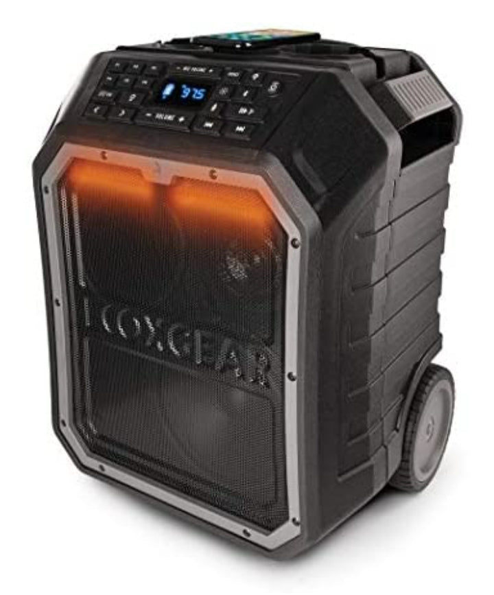 ECOXGEAR EcoBoulder MAX Rugged Waterproof Floating Portable Bluetooth Wireless 120-Watt Smart Speaker with Party Lights