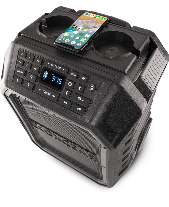 ECOXGEAR EcoBoulder MAX Rugged Waterproof Floating Portable Bluetooth Wireless 120-Watt Smart Speaker with Party Lights