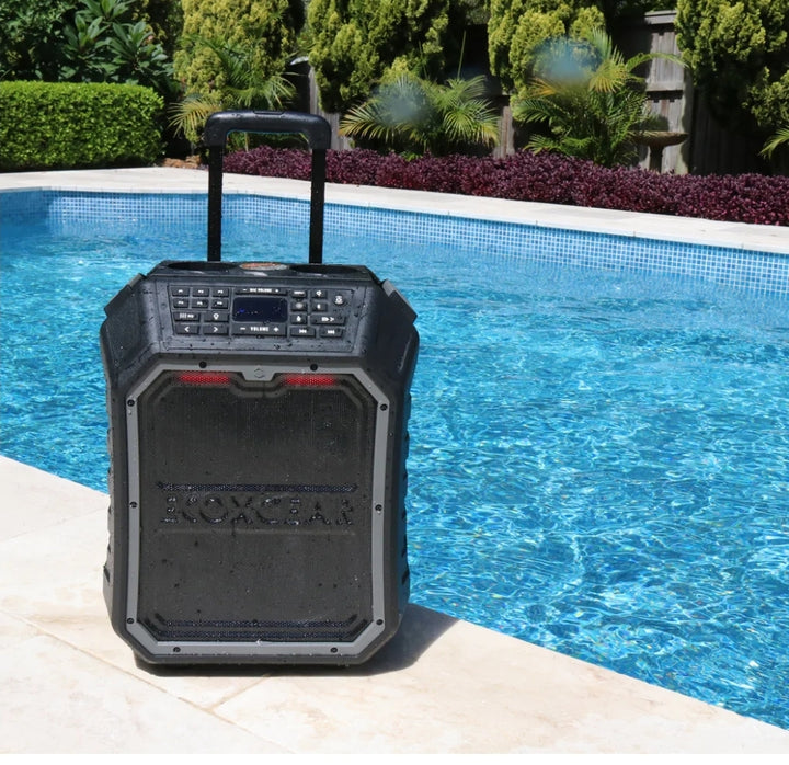 ECOXGEAR EcoBoulder MAX Rugged Waterproof Floating Portable Bluetooth Wireless 120-Watt Smart Speaker with Party Lights