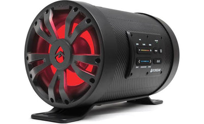 Ecoxgear ExtremeSub ES08 Weather-proof 500-watt powered tube enclosure with one 8" 4-ohm subwoofer and 8" passive speaker